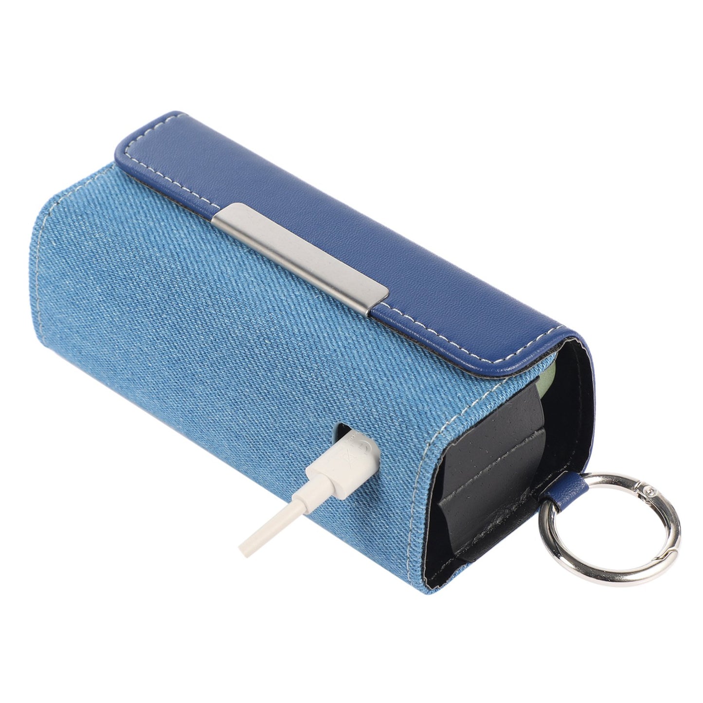 For IQOS ILUMA E-cigarette Portable Leather Protective Case Drop-proof Cover Storage Bag with Ring Buckle