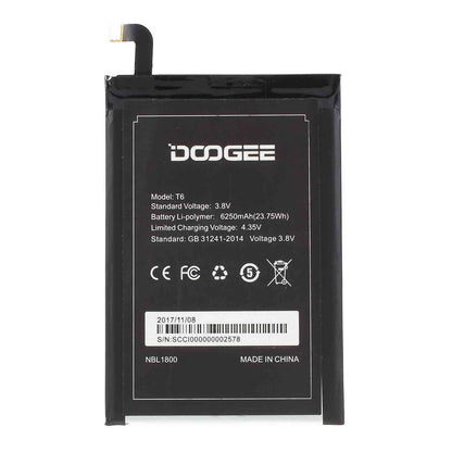 6250mAh Li-polymer Battery for Doogee T6