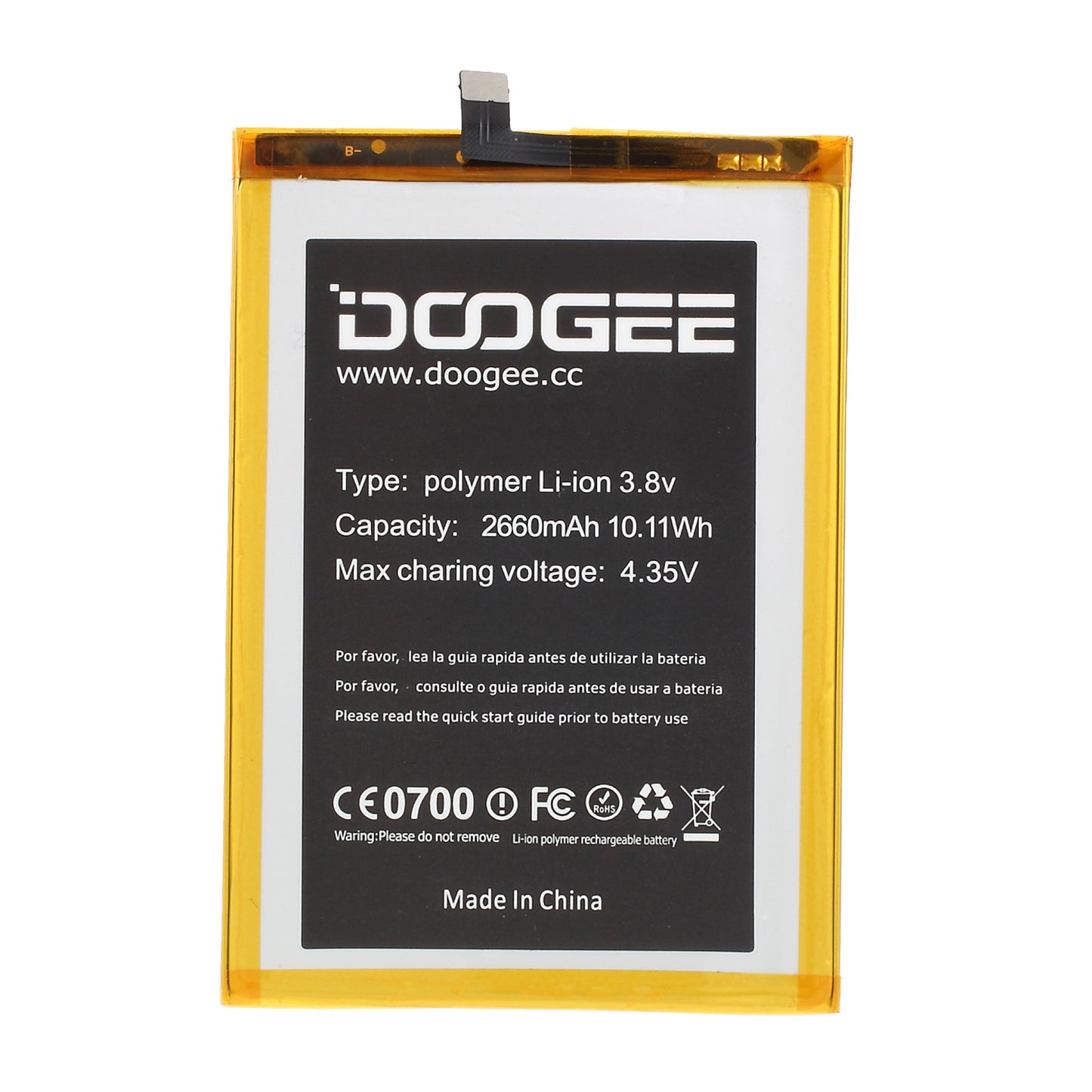 2660mAh Removable Li-ion Polymer Battery for Doogee F5
