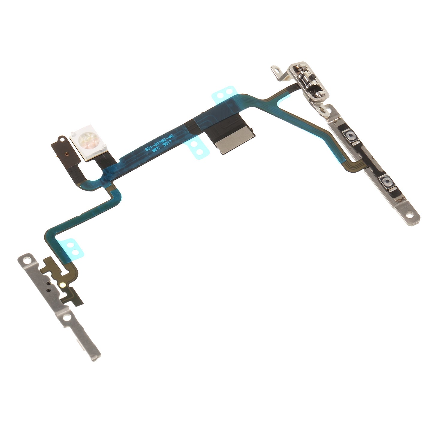 Power ON/OFF and Volume Button Flex Cable Part Replacement with Metal Plate for iPhone 8 4.7 inch