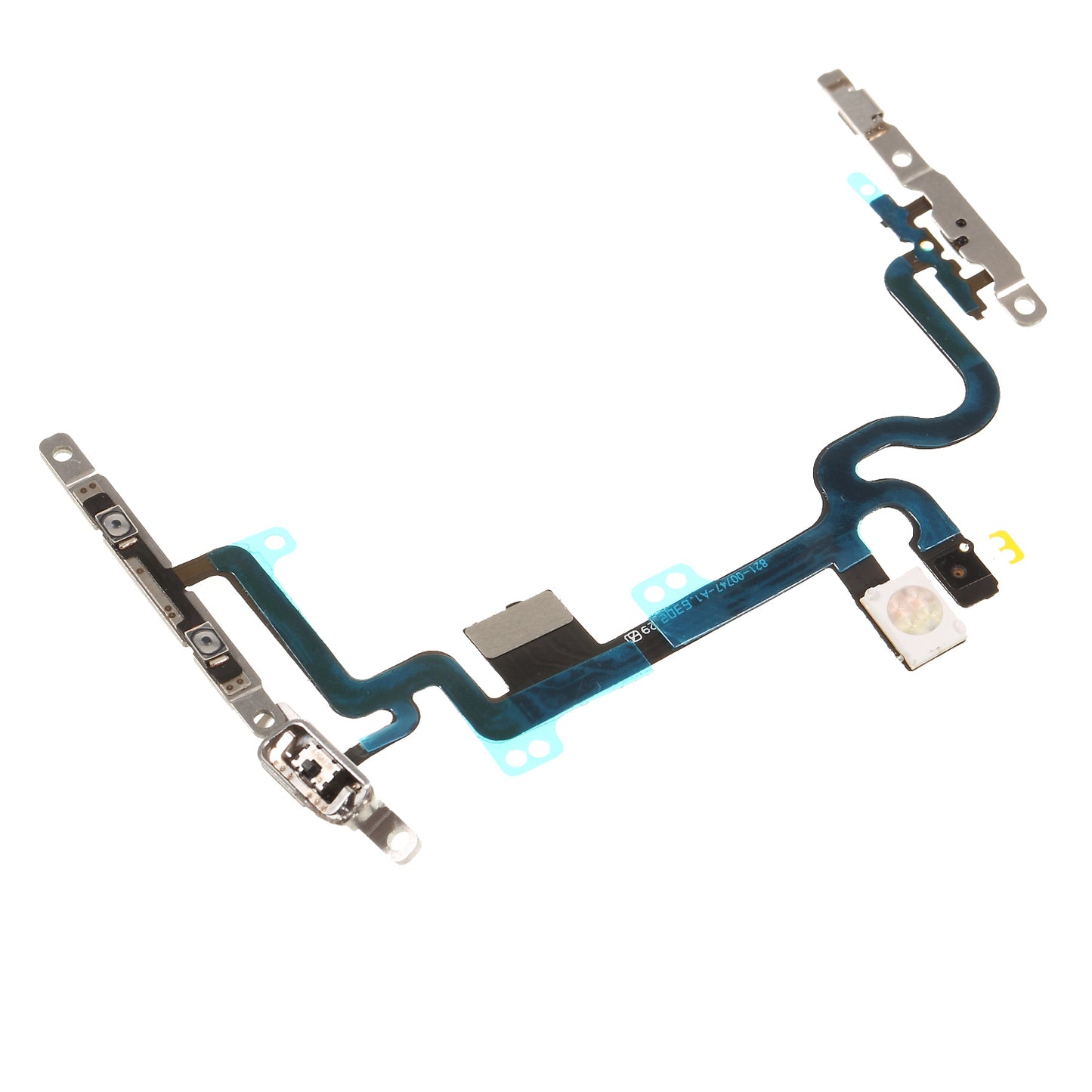 For iPhone 7 4.7 inch OEM Power ON/OFF and Volume Button Flex Cable Part with Metal Plate