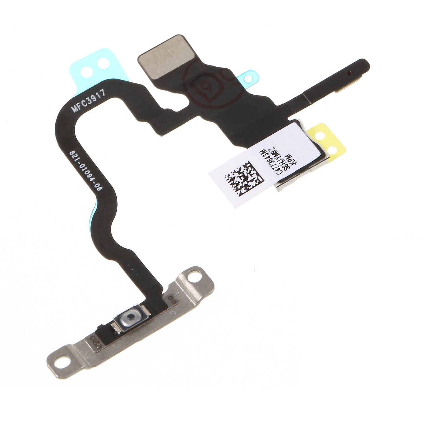 For iPhone X 5.8 inch OEM Power ON/OFF Switch Button Flex Cable with Metal Plate Replacement Part