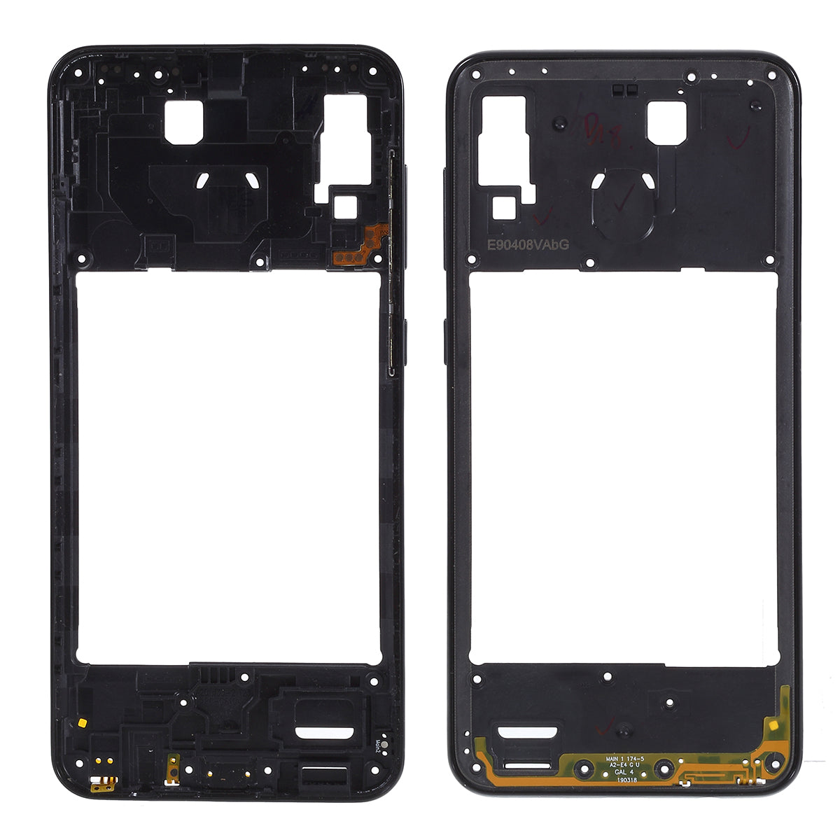 OEM Middle Plate Frame Repair Part (Plastic) for Samsung Galaxy A20 SM-A205F