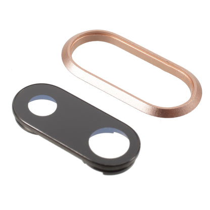 For iPhone 8 Plus 5.5 inch Rear Camera Lens Ring Cover with Glass Lens