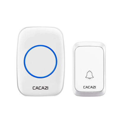 CACAZI A60 Wireless Doorbell Waterproof Door Chime Kit 2 Button with 2 Plug-in Receivers