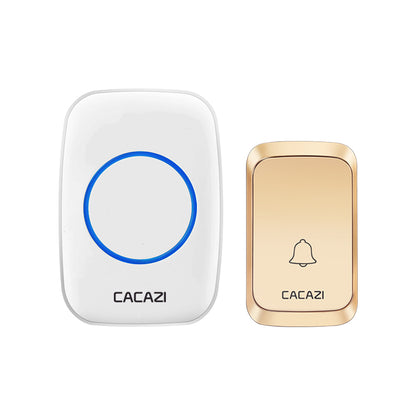 CACAZI A60 Wireless Doorbell Waterproof Door Chime Kit 2 Button with 2 Plug-in Receivers