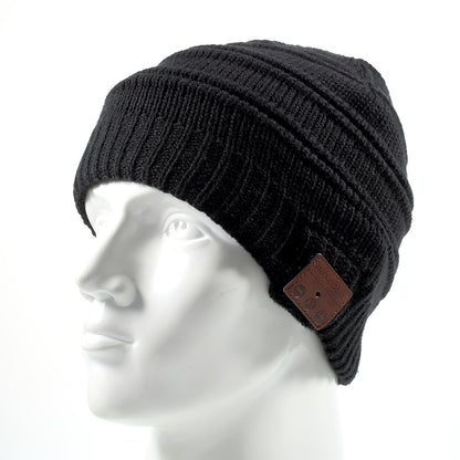 Warm Winter Outdoor Knitted Hat with Built-in Wireless Bluetooth Headphone & Microphone