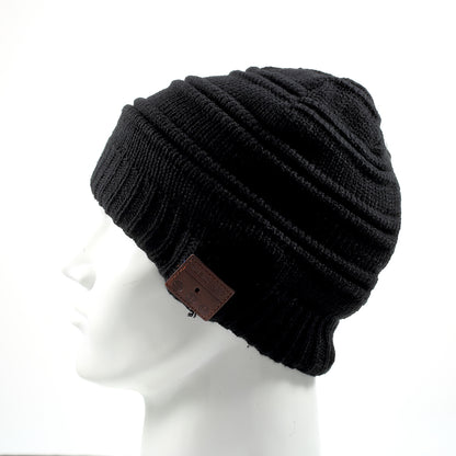 Warm Winter Outdoor Knitted Hat with Built-in Wireless Bluetooth Headphone & Microphone