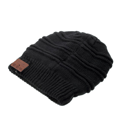 Warm Winter Outdoor Knitted Hat with Built-in Wireless Bluetooth Headphone & Microphone