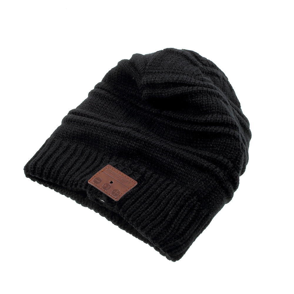 Warm Winter Outdoor Knitted Hat with Built-in Wireless Bluetooth Headphone & Microphone