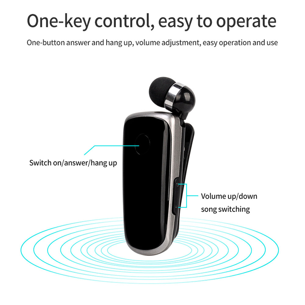 K39 Wireless Bluetooth Headset CSR DSP Chip In-Ear Vibrating Alert Wear Clip Hands Free Earphone