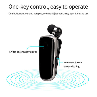 K39 Wireless Bluetooth Headset CSR DSP Chip In-Ear Vibrating Alert Wear Clip Hands Free Earphone