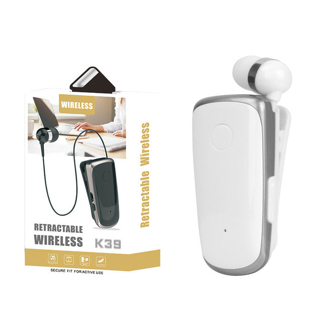 K39 Wireless Bluetooth Headset CSR DSP Chip In-Ear Vibrating Alert Wear Clip Hands Free Earphone