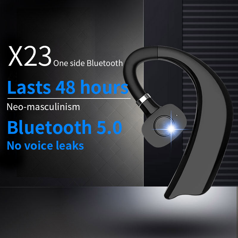 X23 Car Monaural Wireless Bluetooth Earphone Earbuds Hook Support Call and iOS Power Display