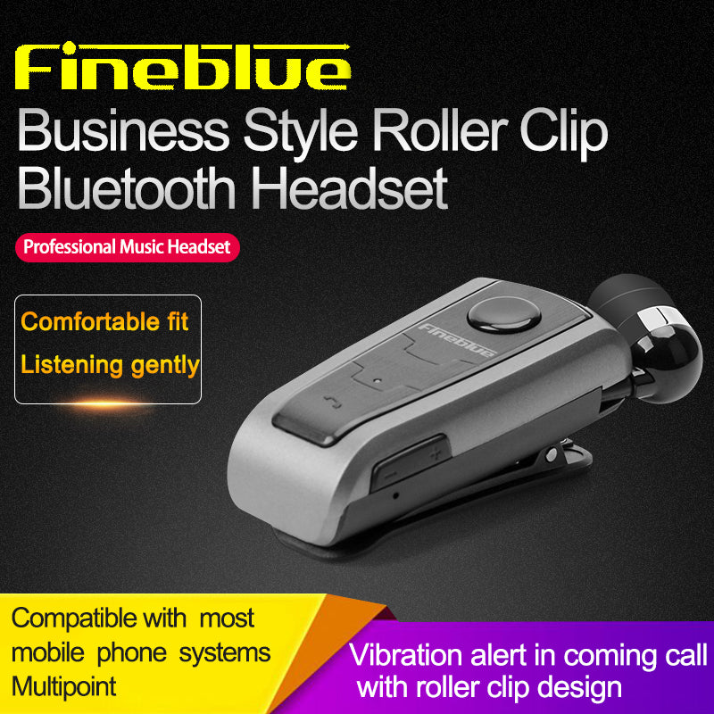 FINEBLUE F910 Flex Incoming Calling Vibration Bluetooth Headset Stretchable Earphones