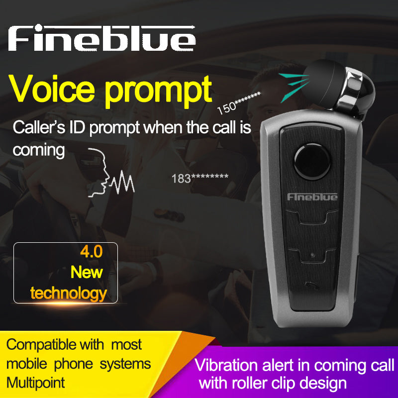 FINEBLUE F910 Flex Incoming Calling Vibration Bluetooth Headset Stretchable Earphones