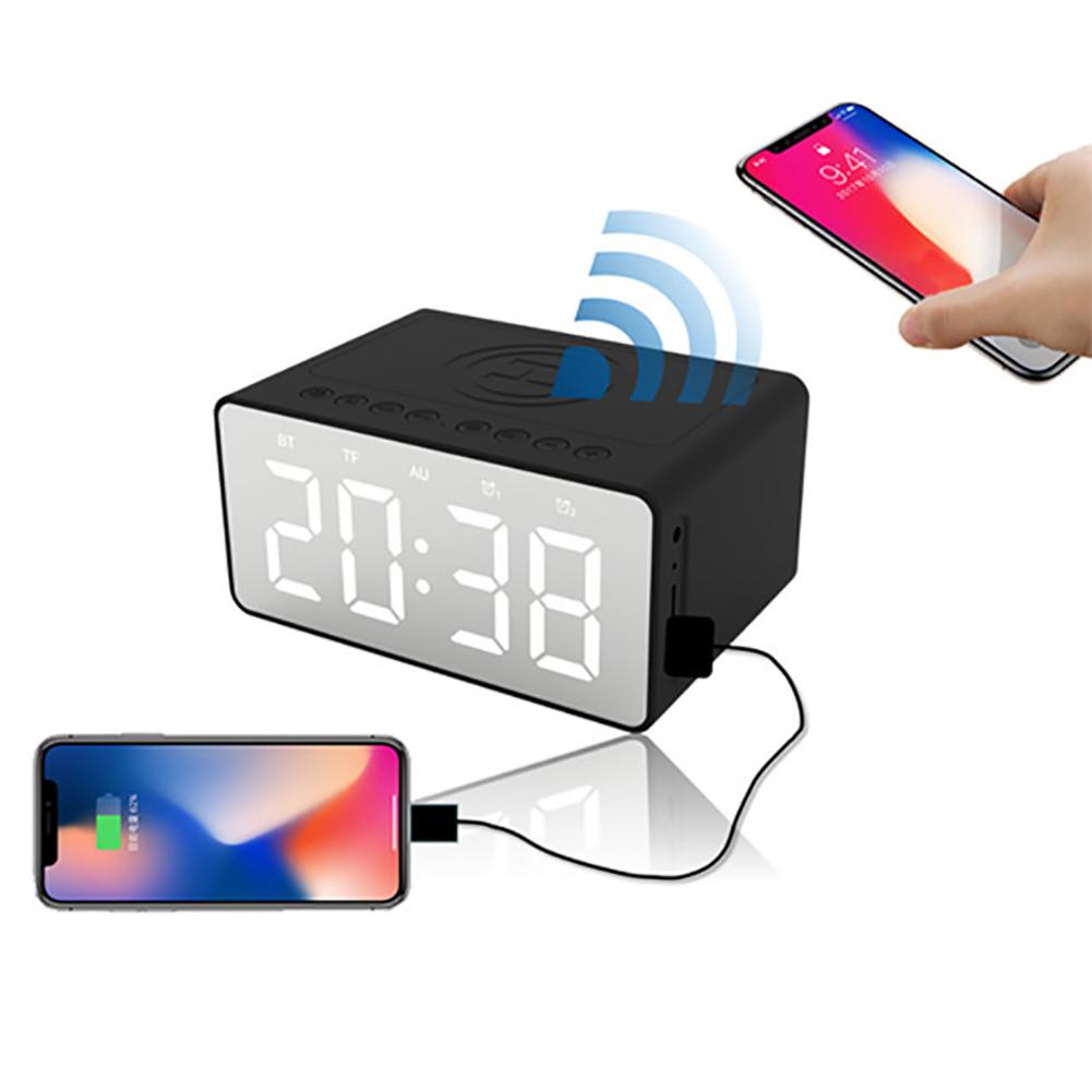 BT508 3 in 1 Wireless Charging LED Alarm Clock Power Bluetooth Speaker