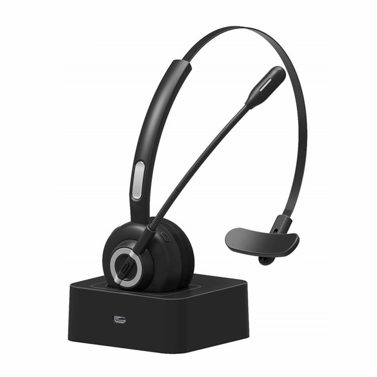 M97 Business Wireless Bluetooth 5.0 Headset Call Center Operator Single Ear Headphone with Microphone and Charging Base