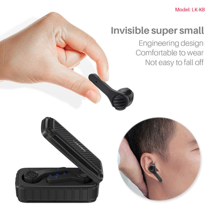 LOOGKE K8 TWS Wireless Bluetooth Earphones Noise Reduction Waterproof Stereo Earbuds Sports Headset