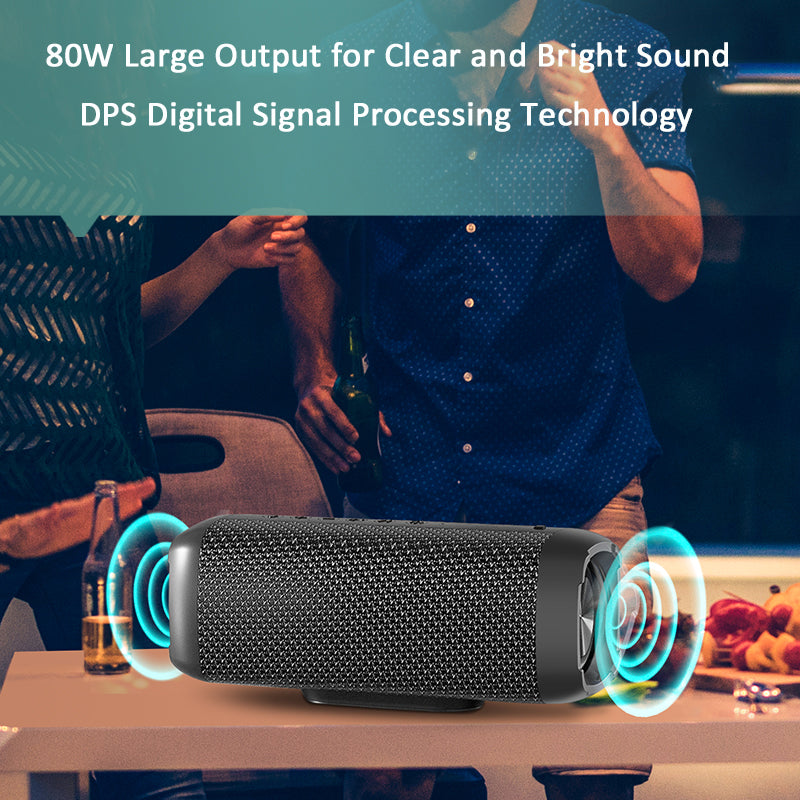 V10 80W 360 Degree Stereo Sound Bluetooth Speaker IP67 Waterproof Wireless Sound Box Subwoofer Loudspeaker