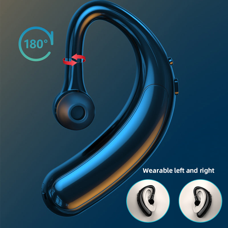 F18 180 Degrees Rotating Business Single Ear Wireless Bluetooth Earhook Headset Waterproof Music Calling Earphone