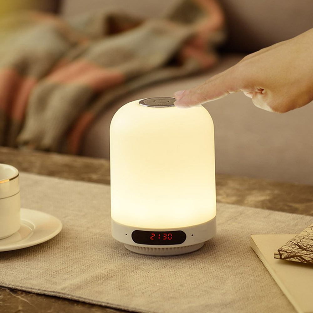 BT-LH2 Dimmable Night Light Bluetooth Speaker Touch Control Bedside Lamp Alarm Clock FM Radio