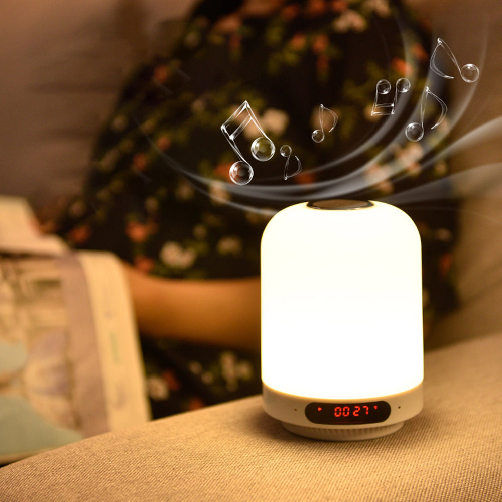 BT-LH2 Dimmable Night Light Bluetooth Speaker Touch Control Bedside Lamp Alarm Clock FM Radio