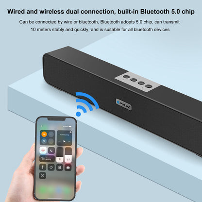 PULUZ PU3100B Bluetooth 5.0 Portable Mini Speaker FM Radio Noise-Canceling Speaker