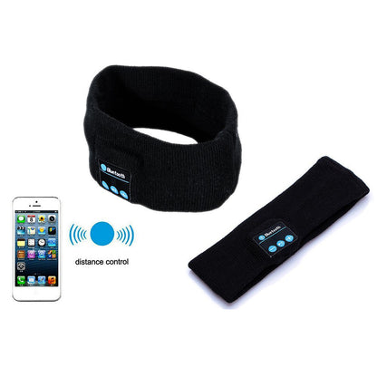 Sports Wireless Bluetooth Stereo Sleep Headset Headphone Knit Fleece Headband with Mic