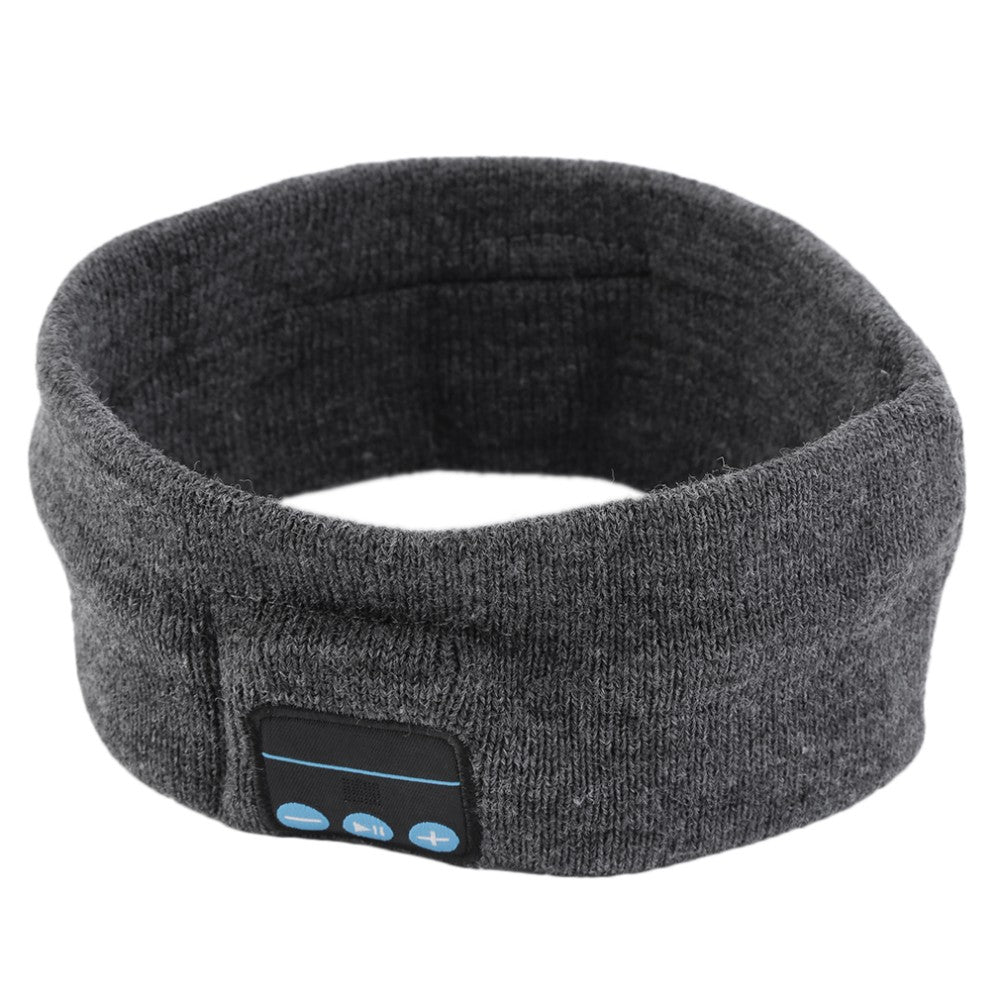 Sports Wireless Bluetooth Stereo Sleep Headset Headphone Knit Fleece Headband with Mic