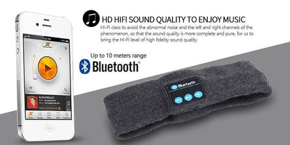 Sports Wireless Bluetooth Stereo Sleep Headset Headphone Knit Fleece Headband with Mic