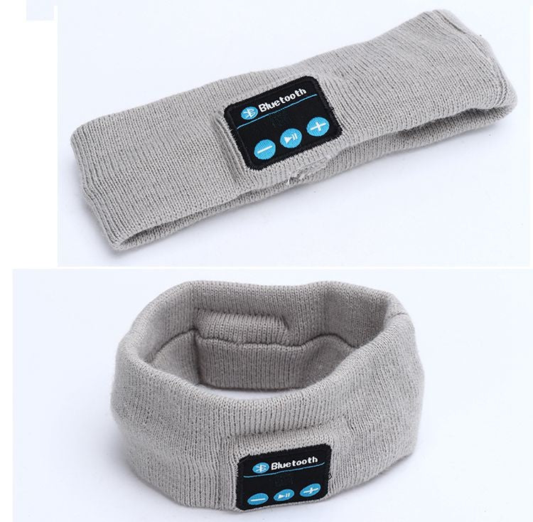 Sports Wireless Bluetooth Stereo Sleep Headset Headphone Knit Fleece Headband with Mic