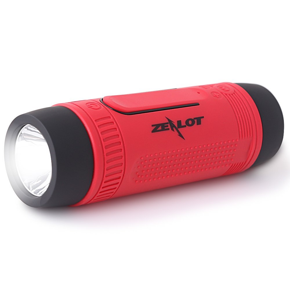 ZEALOT S1 Outdoor Bike Mount Waterproof Wireless Bluetooth Speaker with Flashlight/Power Bank/TF/FM Function