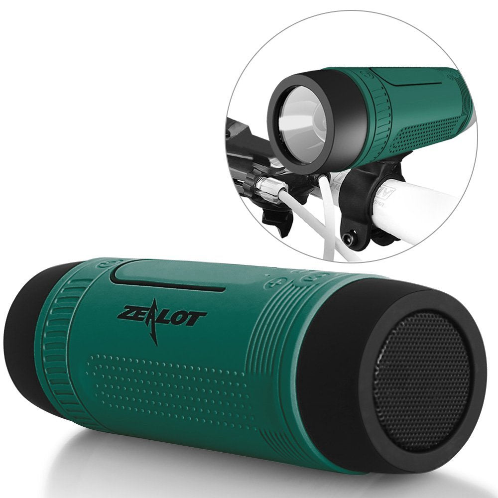 ZEALOT S1 Outdoor Bike Mount Waterproof Wireless Bluetooth Speaker with Flashlight/Power Bank/TF/FM Function