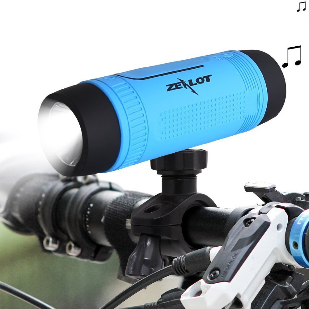 ZEALOT S1 Outdoor Bike Mount Waterproof Wireless Bluetooth Speaker with Flashlight/Power Bank/TF/FM Function