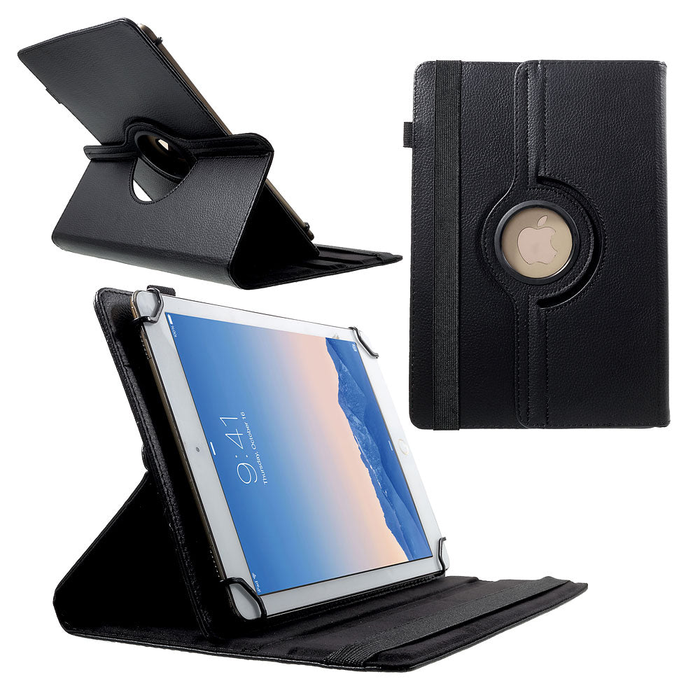 Anti-Drop 360-Degree Swiveling Stand Litchi Texture Universal Leather Protective Case for 9-10 inch Tablet