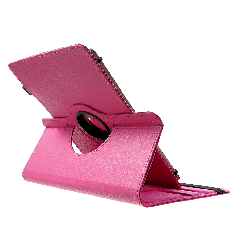 Anti-Drop 360-Degree Swiveling Stand Litchi Texture Universal Leather Protective Case for 9-10 inch Tablet