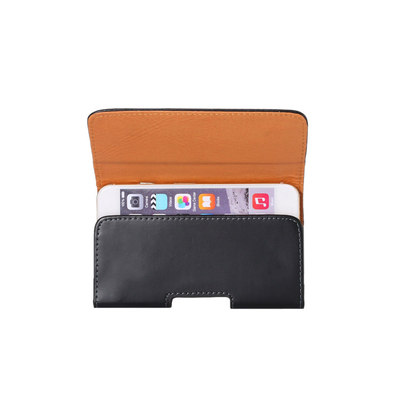 Universal Smooth Leather Case Holster for iPhone Samsung Huawei Xiaomi Etc 5.5-inch Smartphones