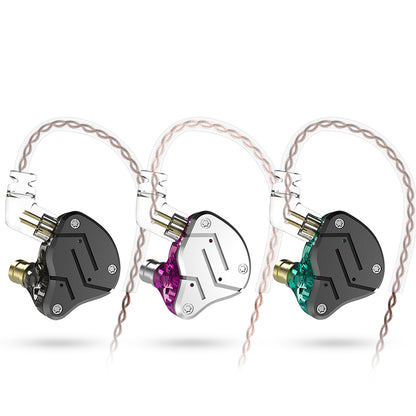 KZ ZSN Earphone High Fidelity 1 Dynamic 1 Balanced Armature Driver KZ Headphone without Microphone (Standard Version)