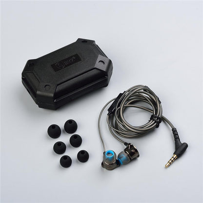 QKZ DM7 3.5mm Zinc Alloy Mega Bass In-ear Wired Earphone - Black Without Microphone