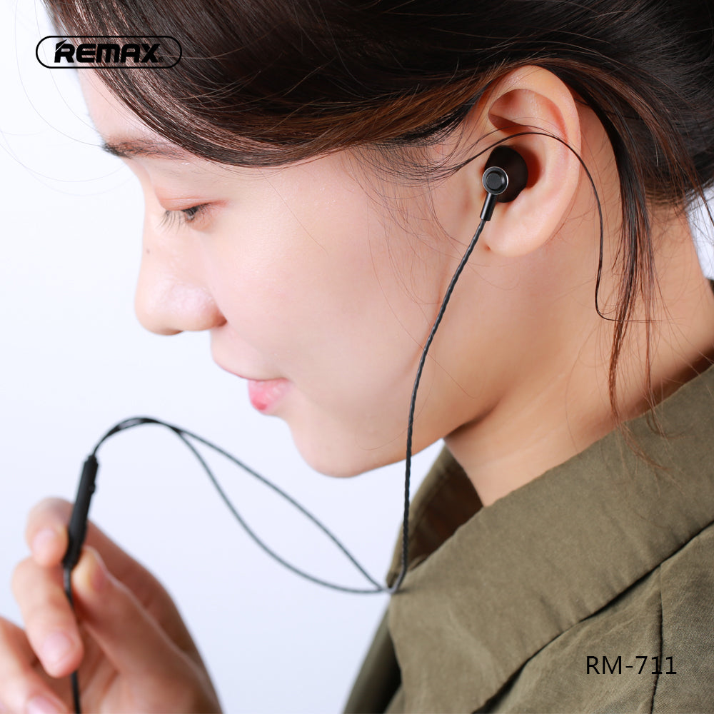 REMAX RM-711 3.5mm In-ear Wired Control Headset Build-in Mic