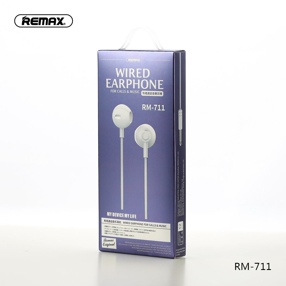 REMAX RM-711 3.5mm In-ear Wired Control Headset Build-in Mic