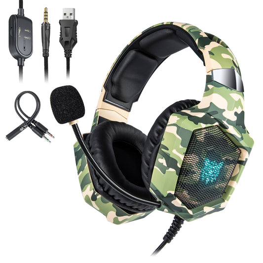 ONIKUMA K8 Camouflage Omnidirectional MIC USB Gaming Headset Wired Headphone