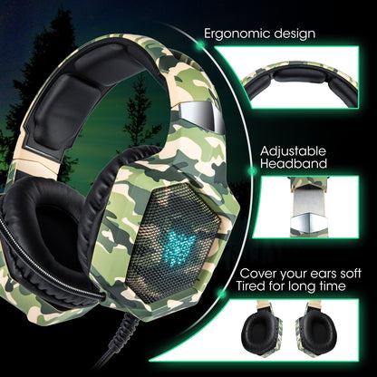 ONIKUMA K8 Camouflage Omnidirectional MIC USB Gaming Headset Wired Headphone