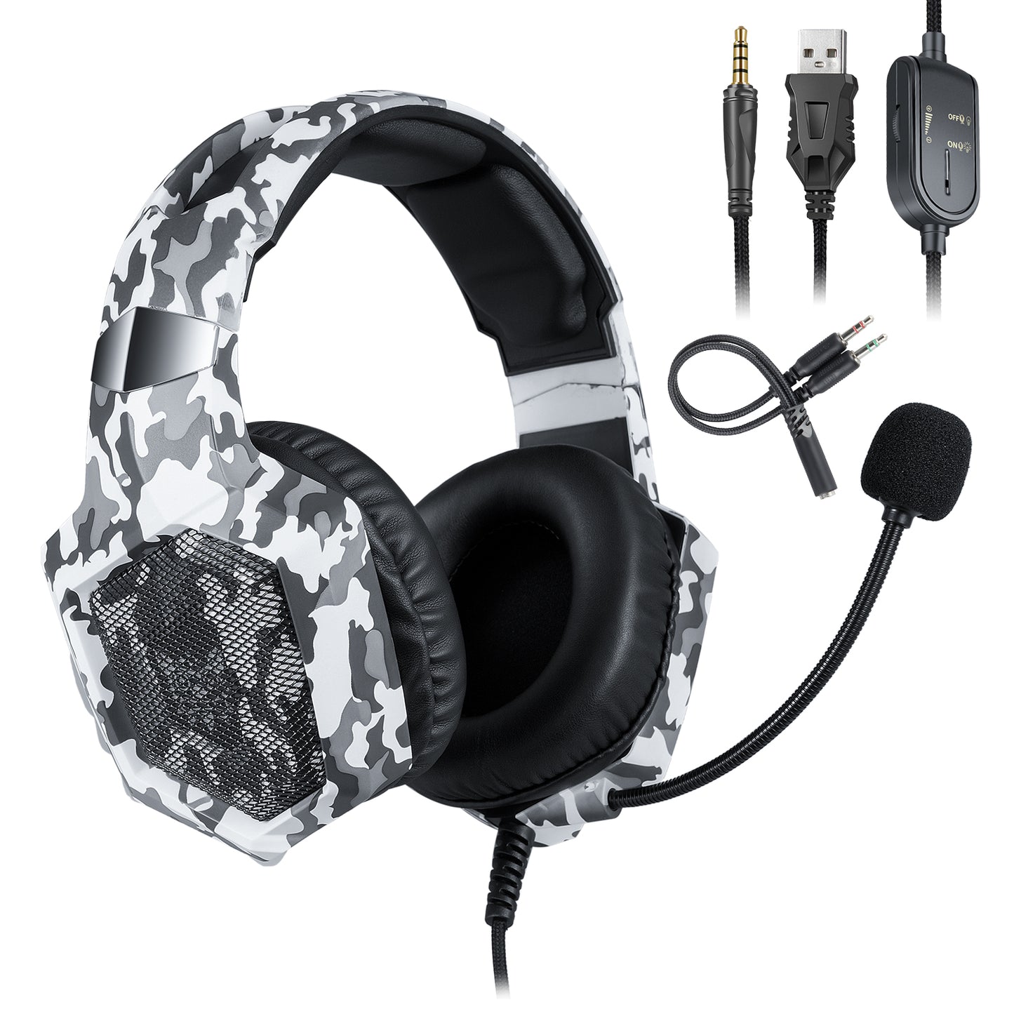 ONIKUMA K8 Camouflage Omnidirectional MIC USB Gaming Headset Wired Headphone