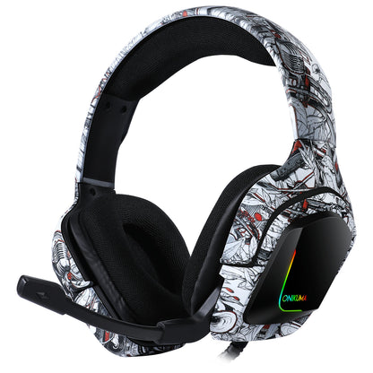 ONIKUMA K20 Camouflage Gaming Headset PS4 Headphones with Microphone/Led Light