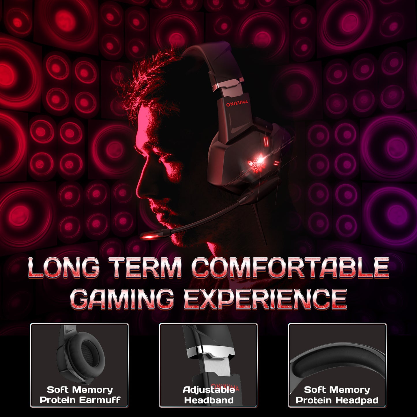 ONIKUMA K11 PS4 Gaming Headset with Mic and LED Light