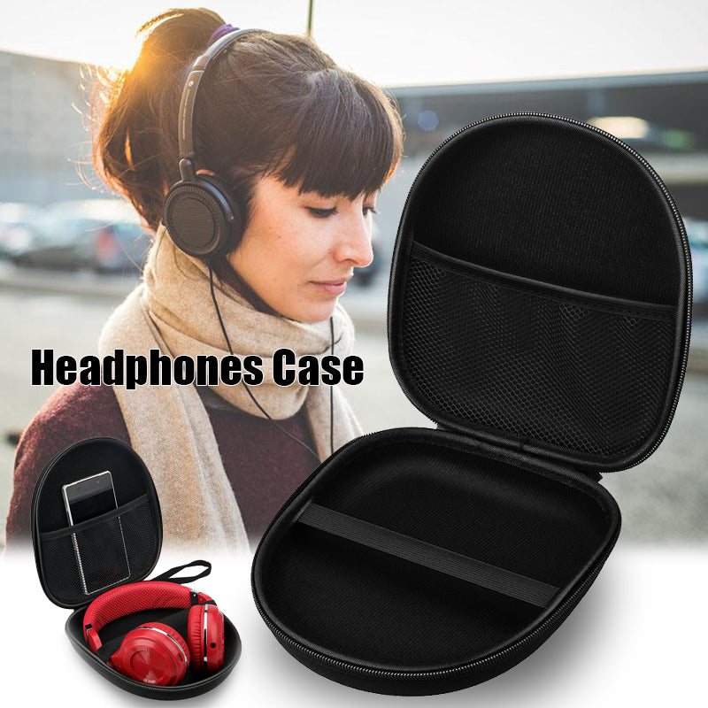 Portable Zippered Round Shaped Earphone Headphone Earbud Carrying Storage Bag Case