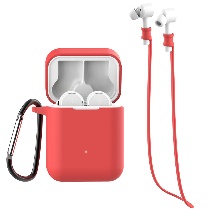 3-in-1 Set for Xiaomi Air Bluetooth Headphone [Silicone Case + Neck Straps + Carabiner]