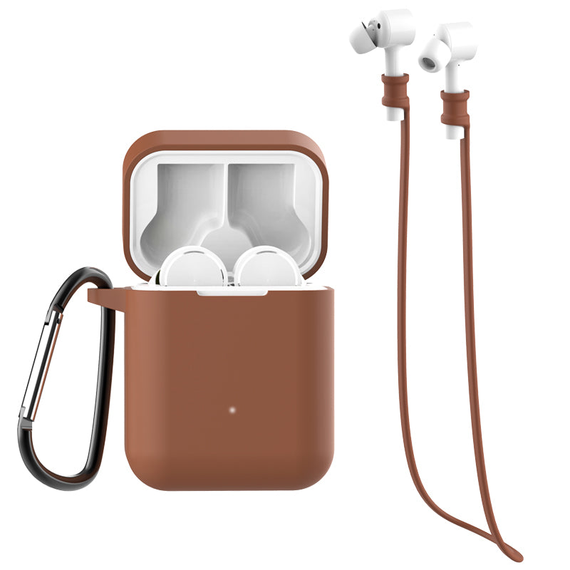 3-in-1 Set for Xiaomi Air Bluetooth Headphone [Silicone Case + Neck Straps + Carabiner]